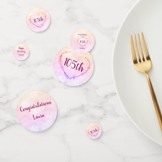 Pink Pastel 105. Geburtstagsdesign Konfetti (Gruppe)