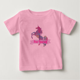 Pink Pastel Abstrakt Einhorn Silhouette Baby T-shirt