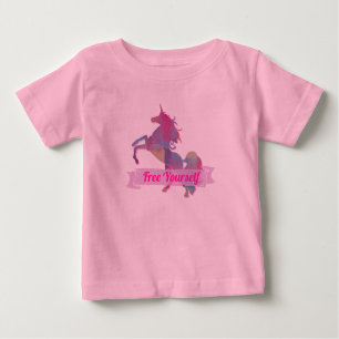Pink Pastel Abstrakt Einhorn Silhouette Baby T-shirt