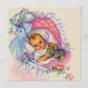 Pink Pastel Baby Girl Dusche Einladung
