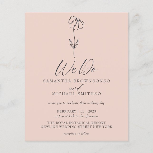 Pink Pastel Blume Botanischer Haushalt wir tun Flyer (Vorne)