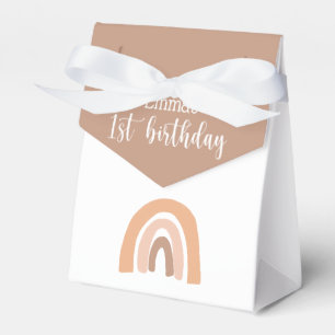 Pink Pastel Boho Rainbow 1. Geburtstag Geschenkschachtel