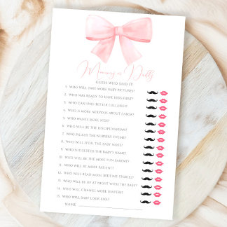Pink Pastel Bow Mommy oder Papa Ratet, wer spielen