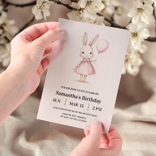 Pink Pastel Bunny Easter Kindergeburtstag