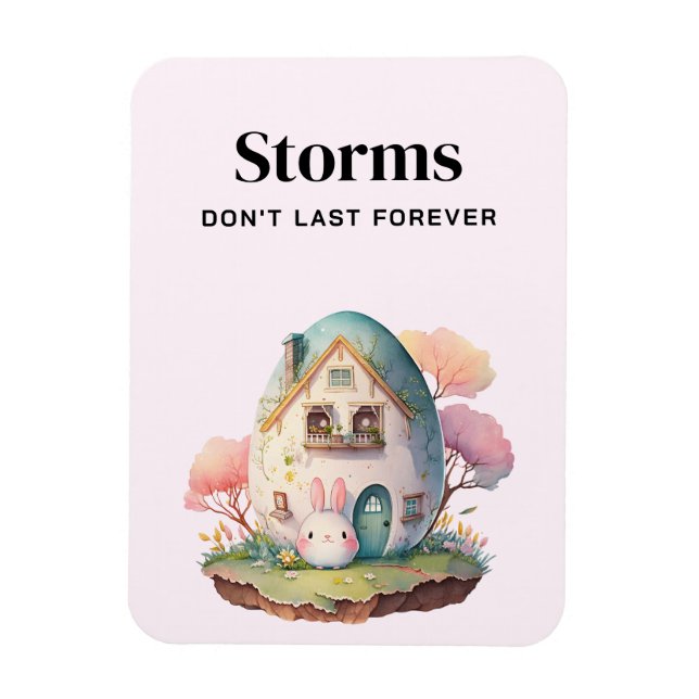 Pink Pastel Bunny & Egg House Ermutigung Magnet (Vertikal)