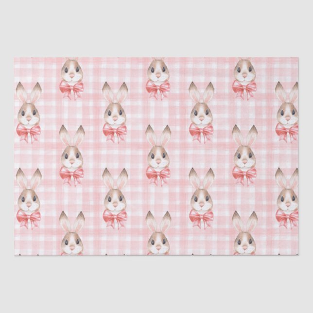 Pink Pastel Bunny Rabbit Geschenk Seidenpapier (Vorderseite)