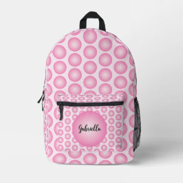 Pink Pastel Circle Dots Monogram Print Cut Sew Bag Bedruckter Rucksack