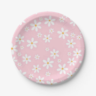 Pink Pastel Daisies Napkin Pappteller