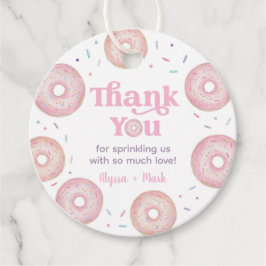 Pink Pastel Donut Baby Sprinkle Vielen Dank Geschenkanhänger