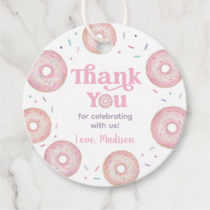 Pink Pastel Donut Birthday Danke Geschenkanhänger