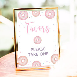 Pink Pastel Donut Geburtstagsfavoriten Zeichen Poster
