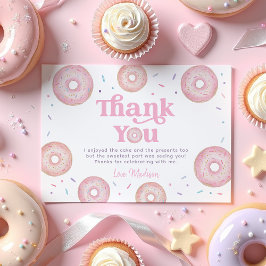 Pink Pastel Donut Sprinkle Geburtstag Dankeskarte