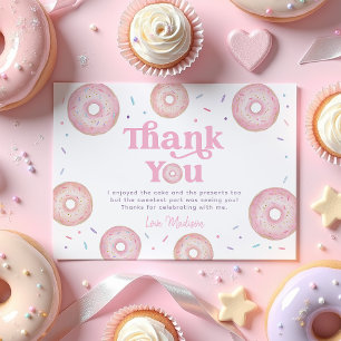 Pink Pastel Donut Sprinkle Geburtstag Dankeskarte