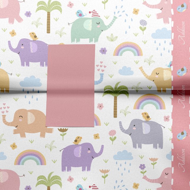 Pink Pastel Elephant Muster für Kleines Girl-Party Seidenpapier (Von Creator hochgeladen)