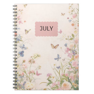 Pink Pastel Floral-Notizbuch Notizblock