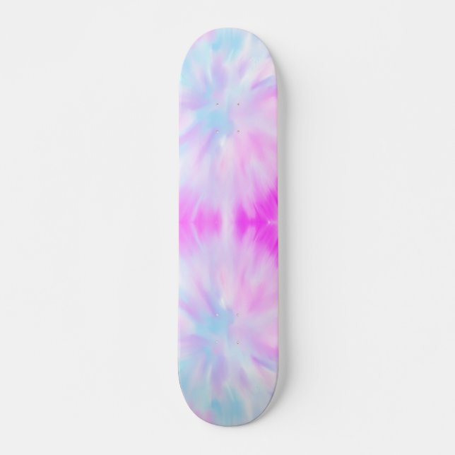 Pink Pastel Gefärbte Krawatte Skateboard (Vorne)