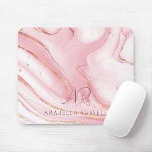 Pink Pastel Gold Glitzer Marmor individuell anpass Mousepad