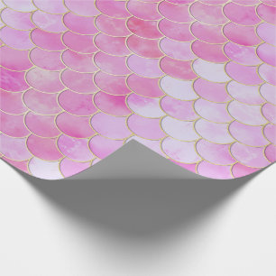 Pink Pastel & Gold Shimmer Mermaid Scanner Muster Geschenkpapier