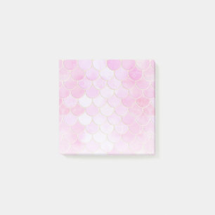 Pink Pastel & Gold Shimmer Mermaid Scanner Muster Post-it Klebezettel