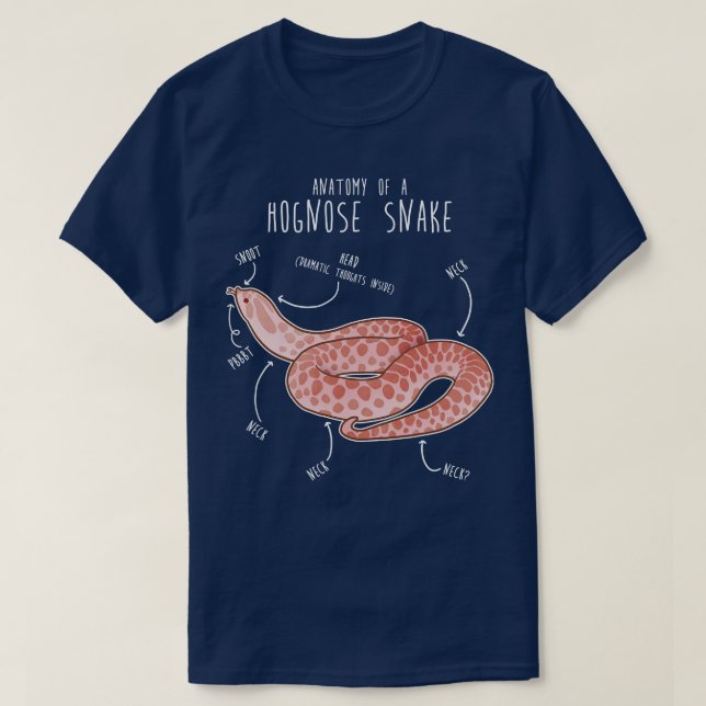 Pink Pastel Hognose Schlange Anatomie T-Shirt (Design vorne)