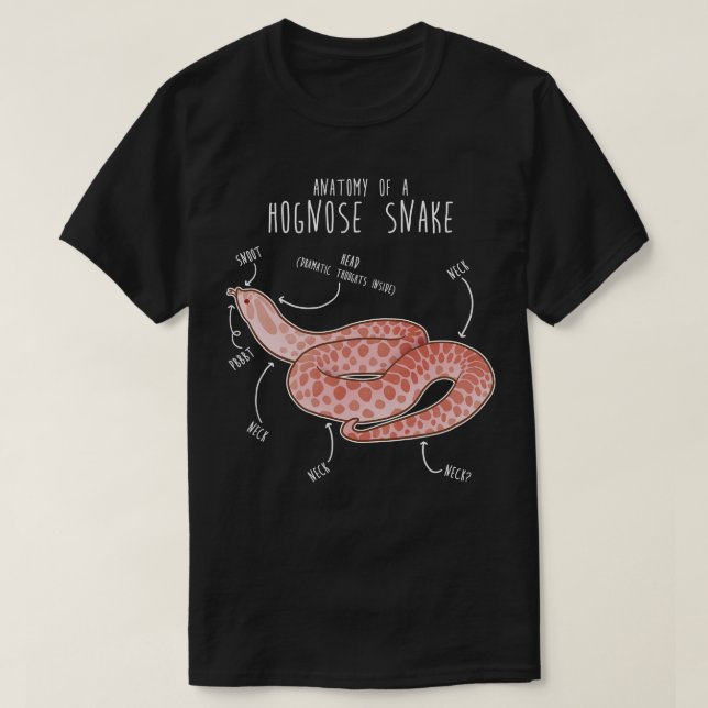 Pink Pastel Hognose Schlange Anatomie T-Shirt (Design vorne)