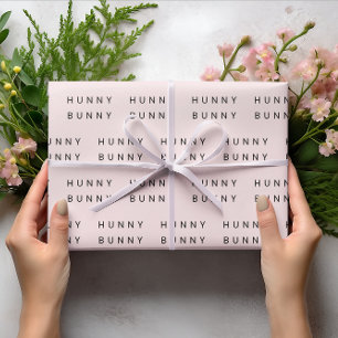 Pink Pastel "Hunny Bunny Bunny" Ostern Geschenkpapier