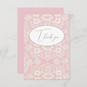 Pink Pastel Imitate Schnürsenkel Danke Karte