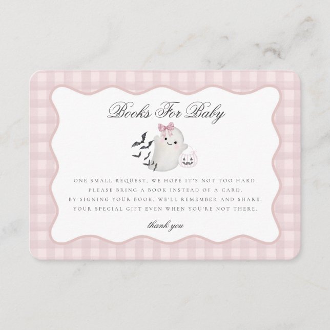 Pink Pastel Little Boo Ghost Books for Baby Insert (Vorderseite)