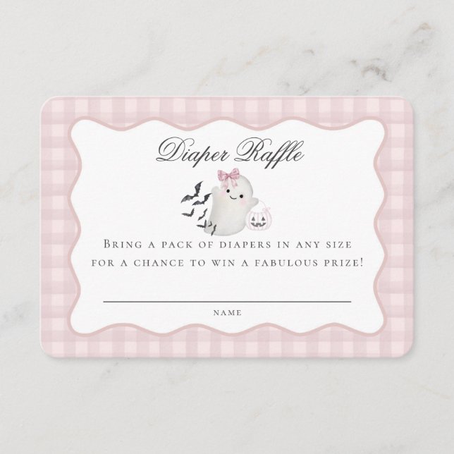 Pink Pastel Little Boo Ghost Diaper Beilage Begleitkarte (Vorderseite)