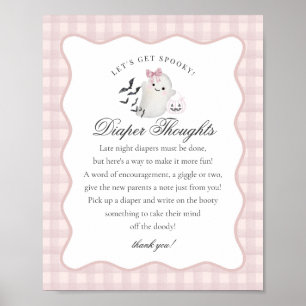 Pink Pastel Little Boo Ghost Diaper Gedanken Unter Poster
