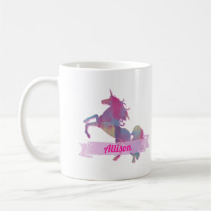 Pink Pastel Patchwork Einhorn Silhouette Design Co Kaffeetasse