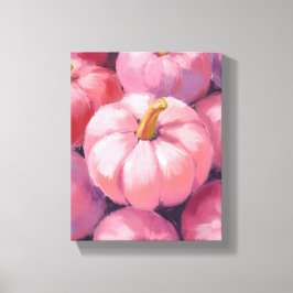 Pink Pastel Pumpkins Watercolor Painting Leinwanddruck