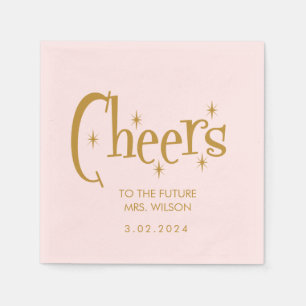 Pink Pastel Retro Brautparty Serviette