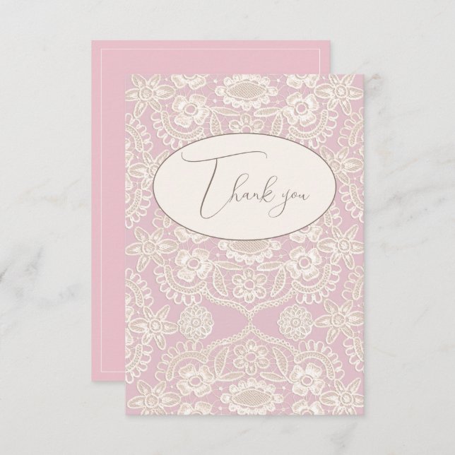 Pink Pastel Rustikale Imitate Schnürsenkel Danke K (Vorne/Hinten)