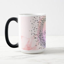 Pink Pastel Silver Speckled Glittery Personalisier Verwandlungstasse