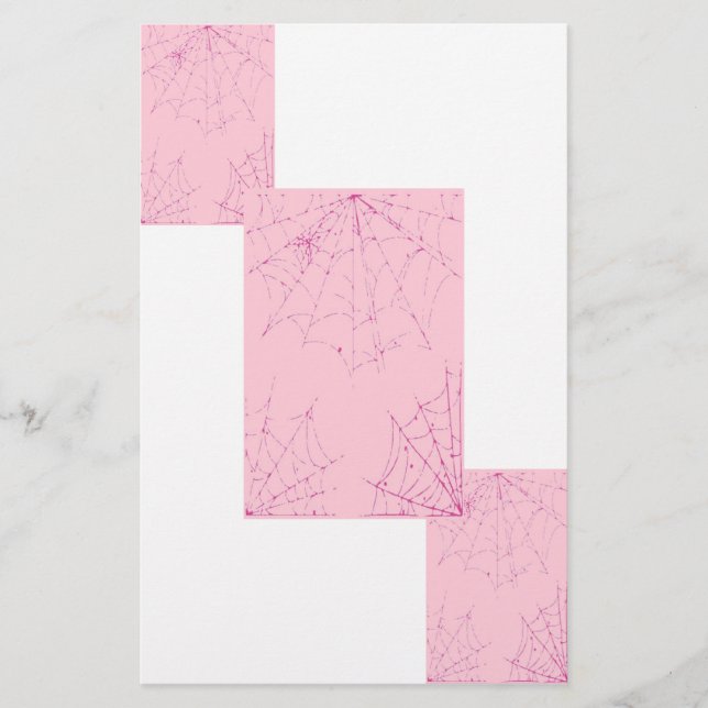 Pink Pastel Spider Web Briefpapier (Vorderseite)
