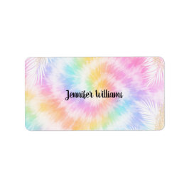 Pink Pastel Tie Dye Girly Chic Adressaufkleber