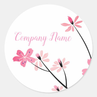 Pink-Pastell-Blume Runder Aufkleber