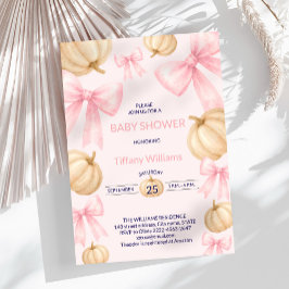 Pink Pastell Watercolor Pumpkin Buganband Einladung