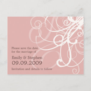 Pink Pastell Wirbel ・ Save the Date Postkarte