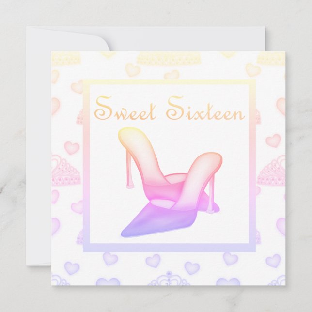 Pink pastellel 16 . Geburtstag SHOES BIRTHDAY Einladung (Vorderseite)