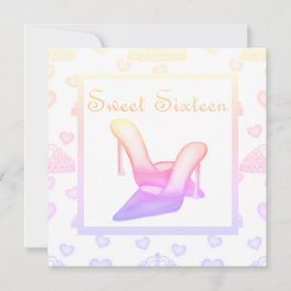 Pink pastellel 16 . Geburtstag SHOES BIRTHDAY Einladung