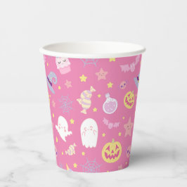 Pink Pasteloween Pattern Halloween Pappbecher