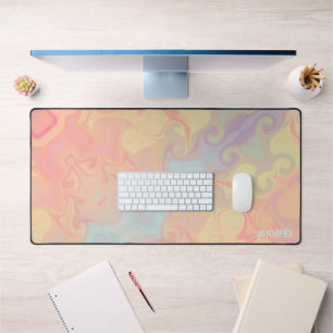Pink Pastor Abstrakt Moderne Farbenfrohe Boho Name Schreibtischunterlage