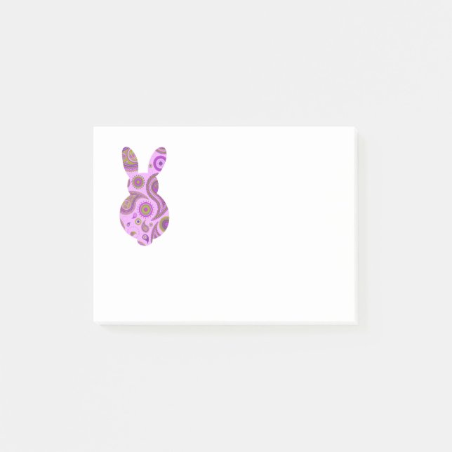 Pink Pattern Bunny Shape Post-it Klebezettel (Vorderseite)