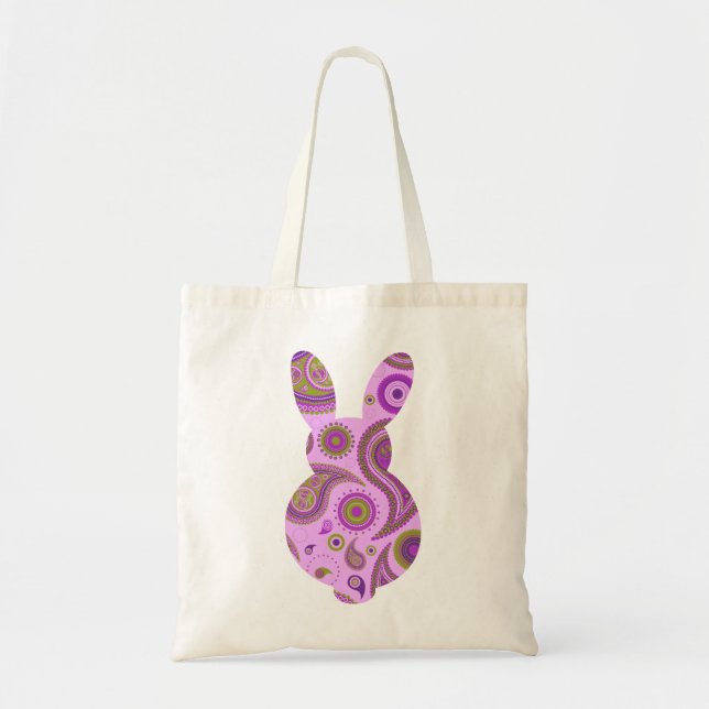 Pink Pattern Bunny Shape Tragetasche (Vorne)