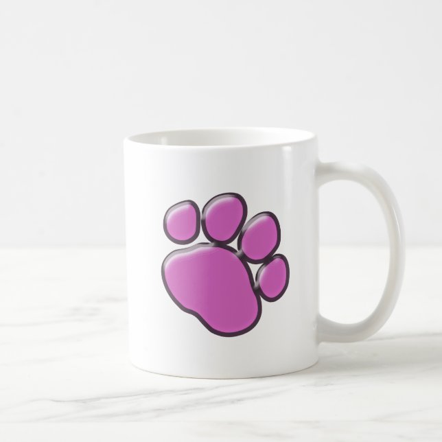 Pink Paw, Dog Paw, Tierpaw, Paw Print Tasse (Rechts)