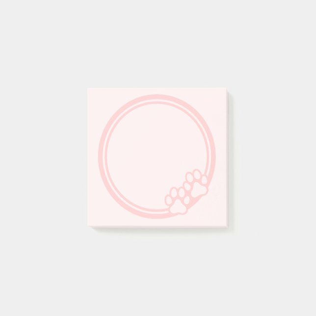 Pink Paw Print Post-it Klebezettel (Vorderseite)