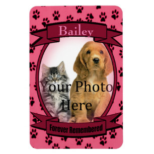 Pink Paw Prints Memorial für Katze oder Hund Magnet