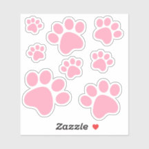 Pink Pawprint Aufkleber